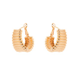 Domus Striped Band Hoop Earrings - Gold - Sodini Bijoux