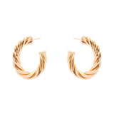 Domus Braided Hoop Earrings - Gold - Sodini Bijoux