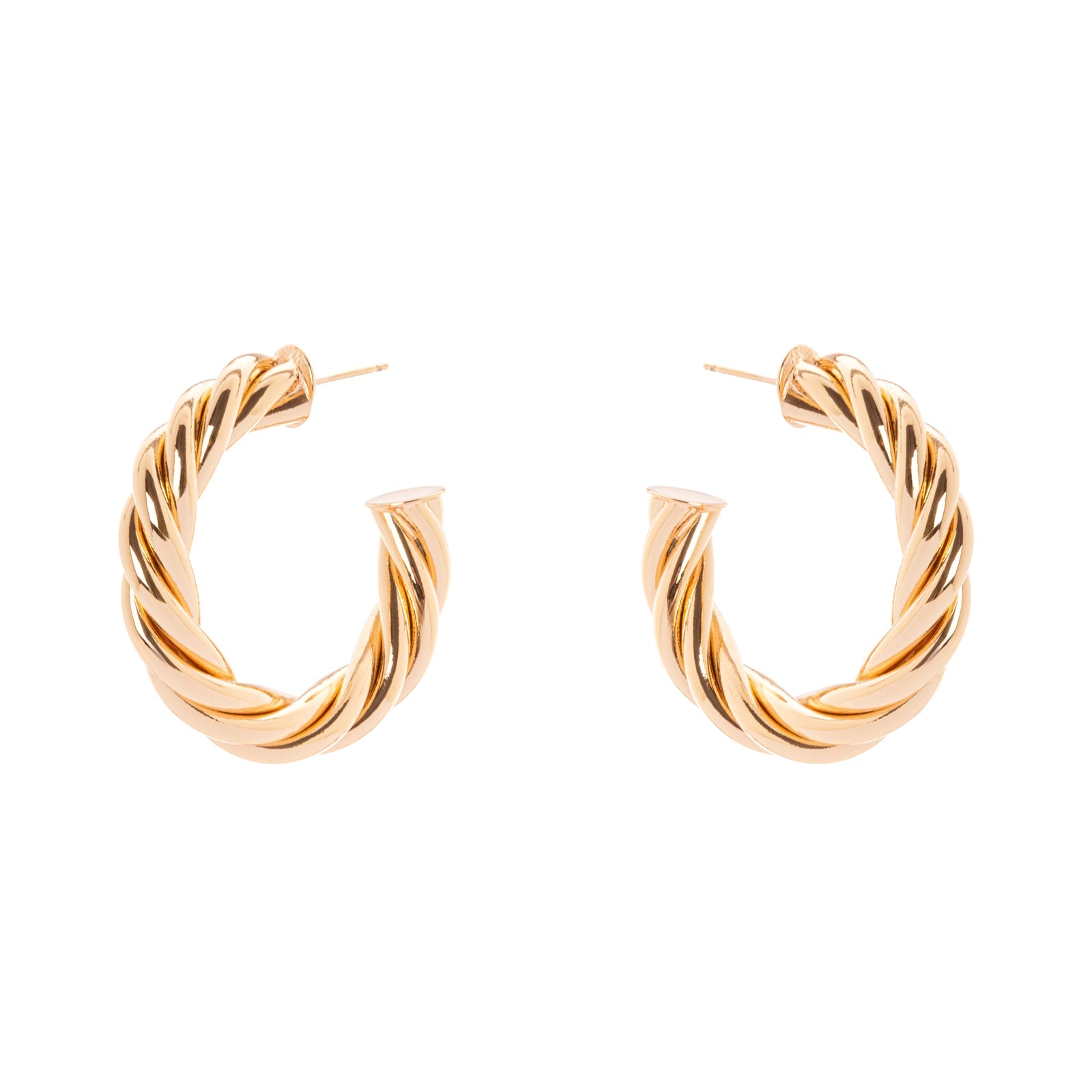 Domus Braided Hoop Earrings - Gold - Sodini Bijoux