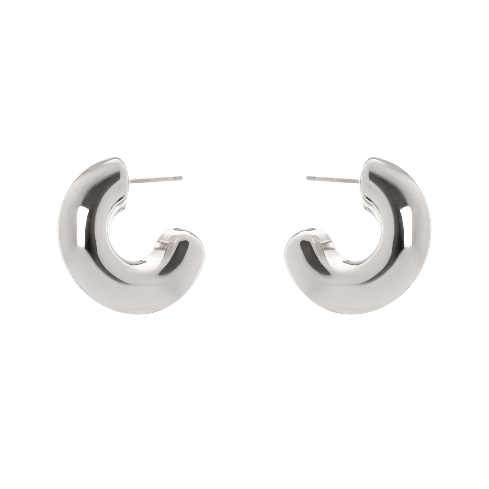 Domus Cylindrical Hoop Earrings - Silver - Sodini Bijoux