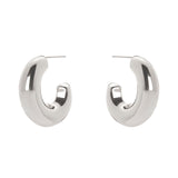 Domus Wide Hoop Earrings - Silver - Sodini Bijoux