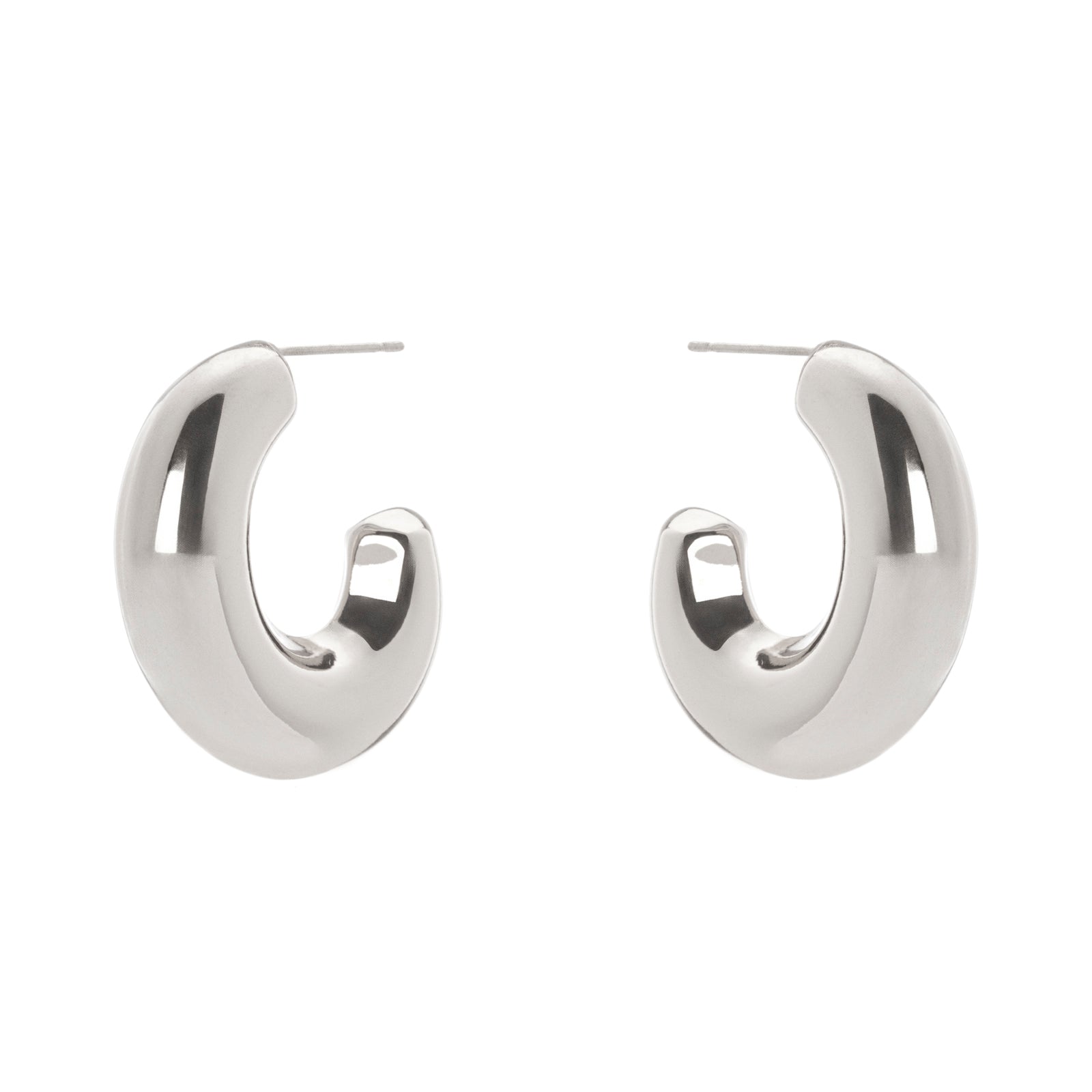 Domus Wide Hoop Earrings - Silver - Sodini Bijoux