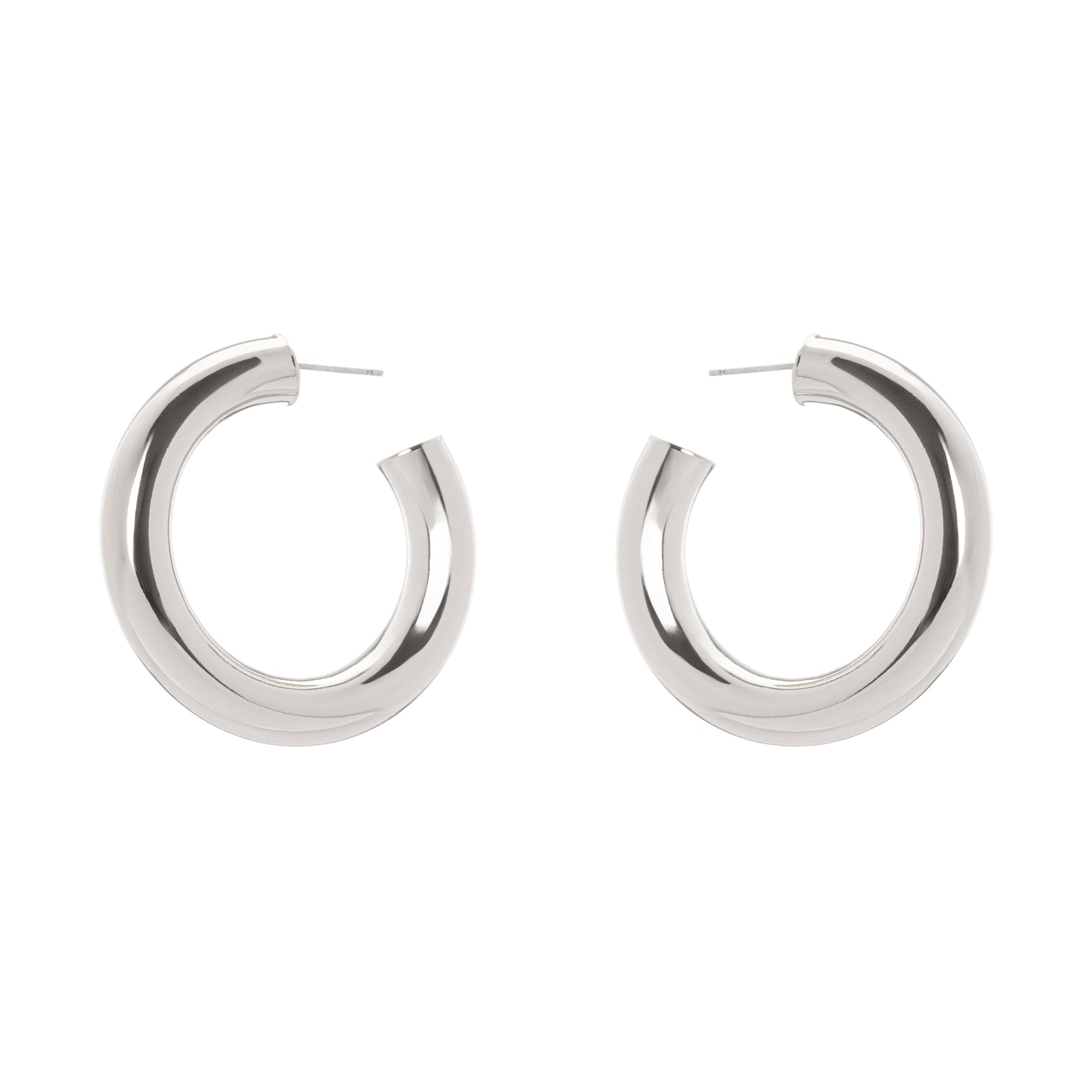 Domus Large Hoop Earrings - Silver - Sodini Bijoux