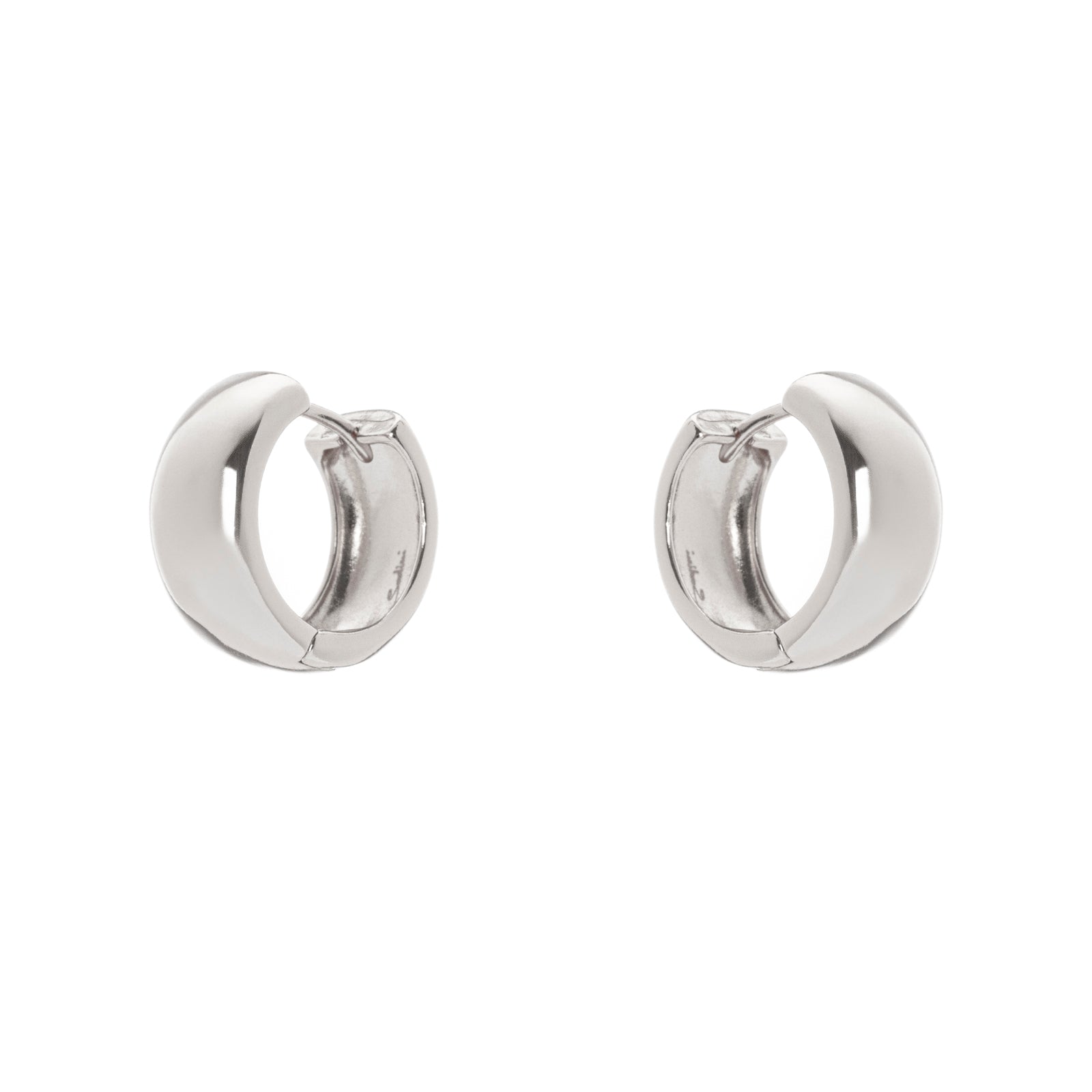 Small thick hoop earrings Domus - Silver - Sodini Bijoux