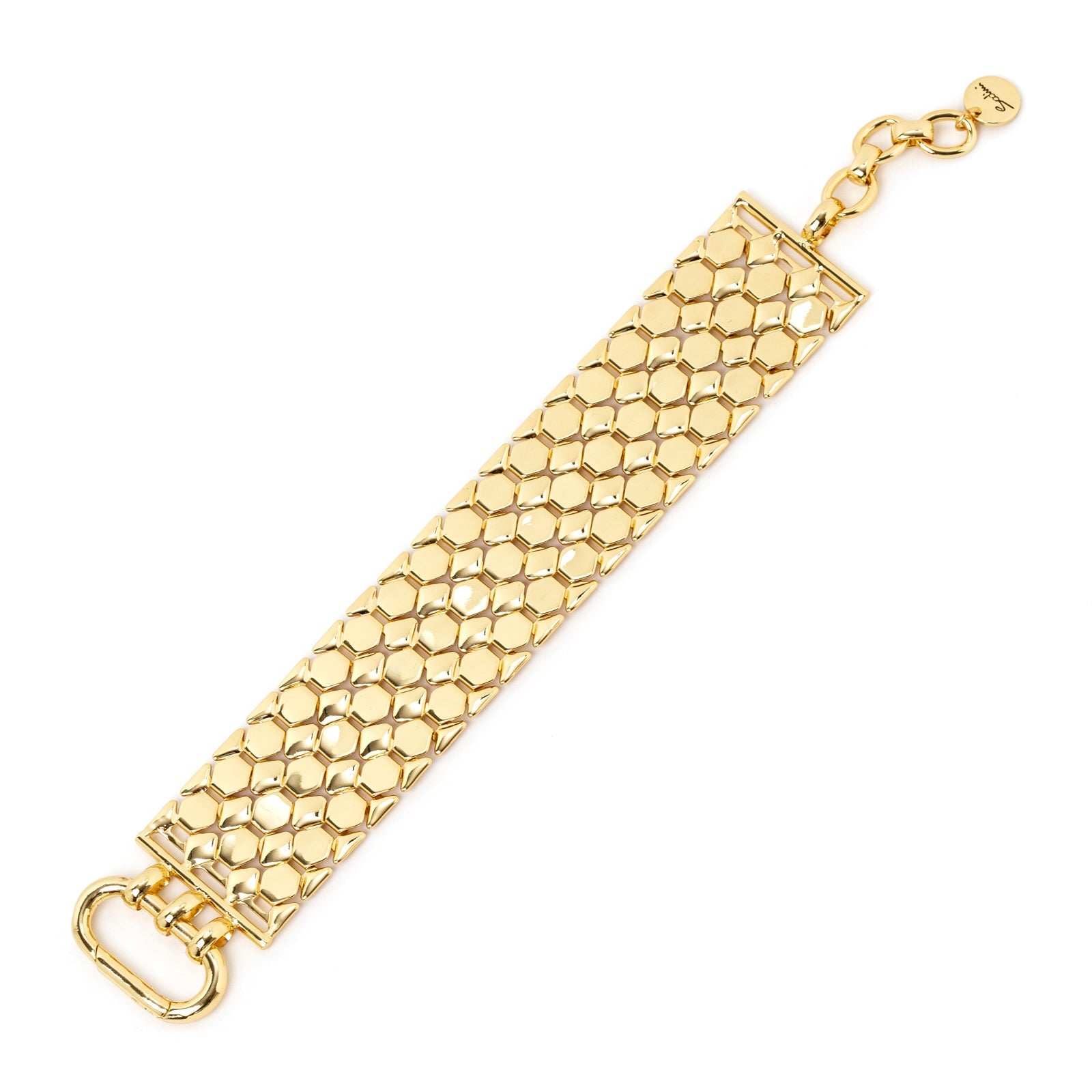 Bracciale con fascia a placchette geometriche Brienne - Oro - Sodini Bijoux