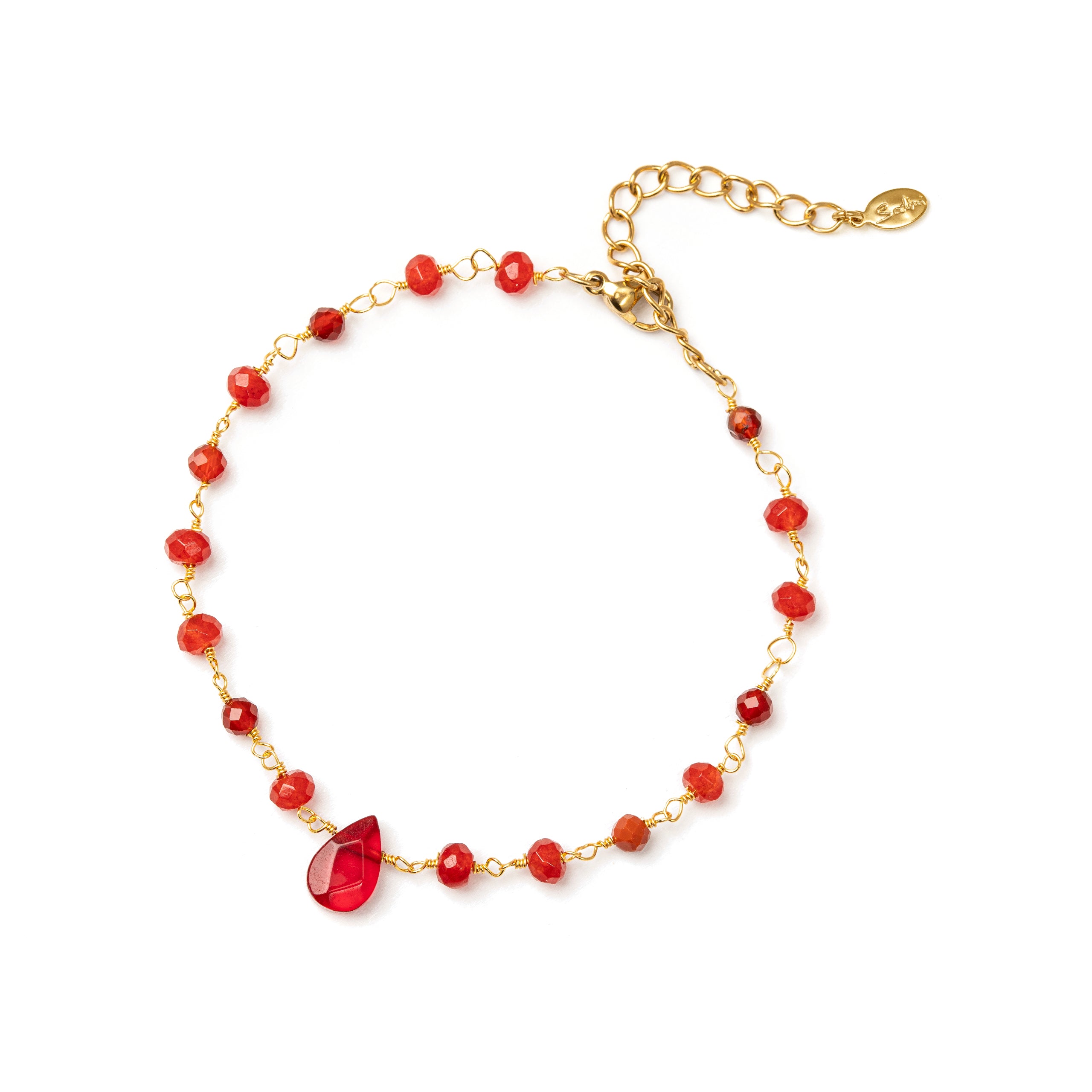 Bracciale perline e goccia Rio - Rosso - Sodini Bijoux