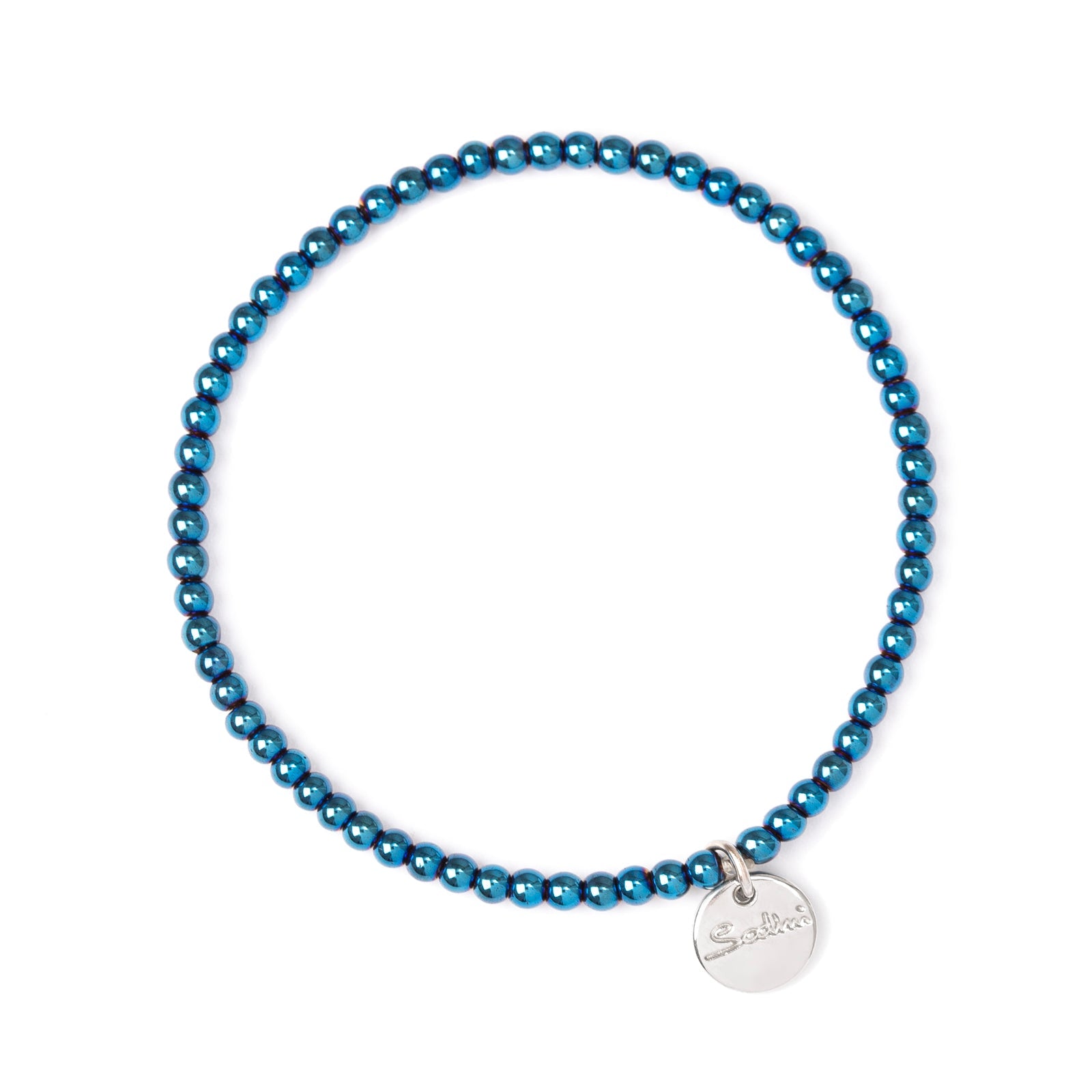 Bracciale elastico con piccole boule Crypto - Blu - Sodini Bijoux