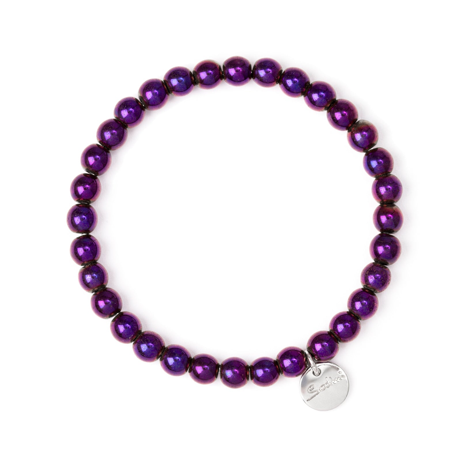 Bracciale elastico con boule Crypto - Viola - Sodini Bijoux