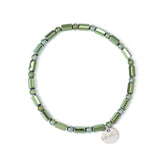 Bracciale elastico con cilindretti Crypto - Verde - Sodini Bijoux