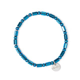 Bracciale elastico con cilindretti Crypto - Blu - Sodini Bijoux