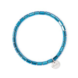 Bracciale elastico con grandi cilindretti Crypto - Blu - Sodini Bijoux