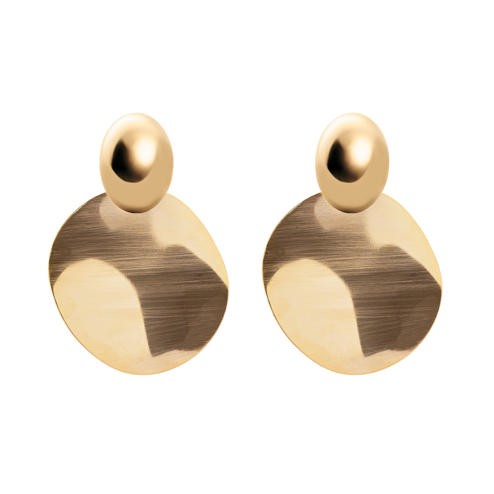 Domus Oval Disc Earrings - Gold - Sodini Bijoux