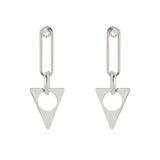 Domus Triangle Zirconia Earrings - Silver - Sodini Bijoux