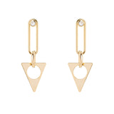 Domus Triangle Zirconia Earrings - Gold - Sodini Bijoux