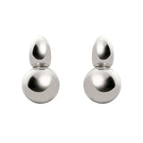 Earrings with boule and oval element Domus - Silver - Sodini Bijoux