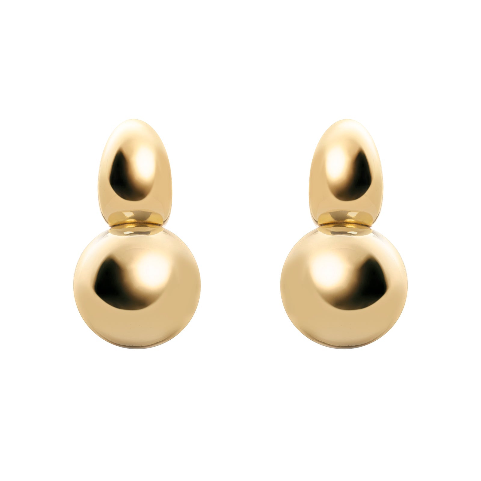 Earrings with boule and oval element Domus - Gold - Sodini Bijoux