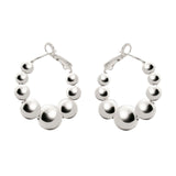 Domus degradè boule hoop earrings - Silver - Sodini Bijoux