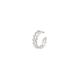 Orecchino Ear cuff  mini cerchio a due linee scalari Rania - Argento - Sodini Bijoux