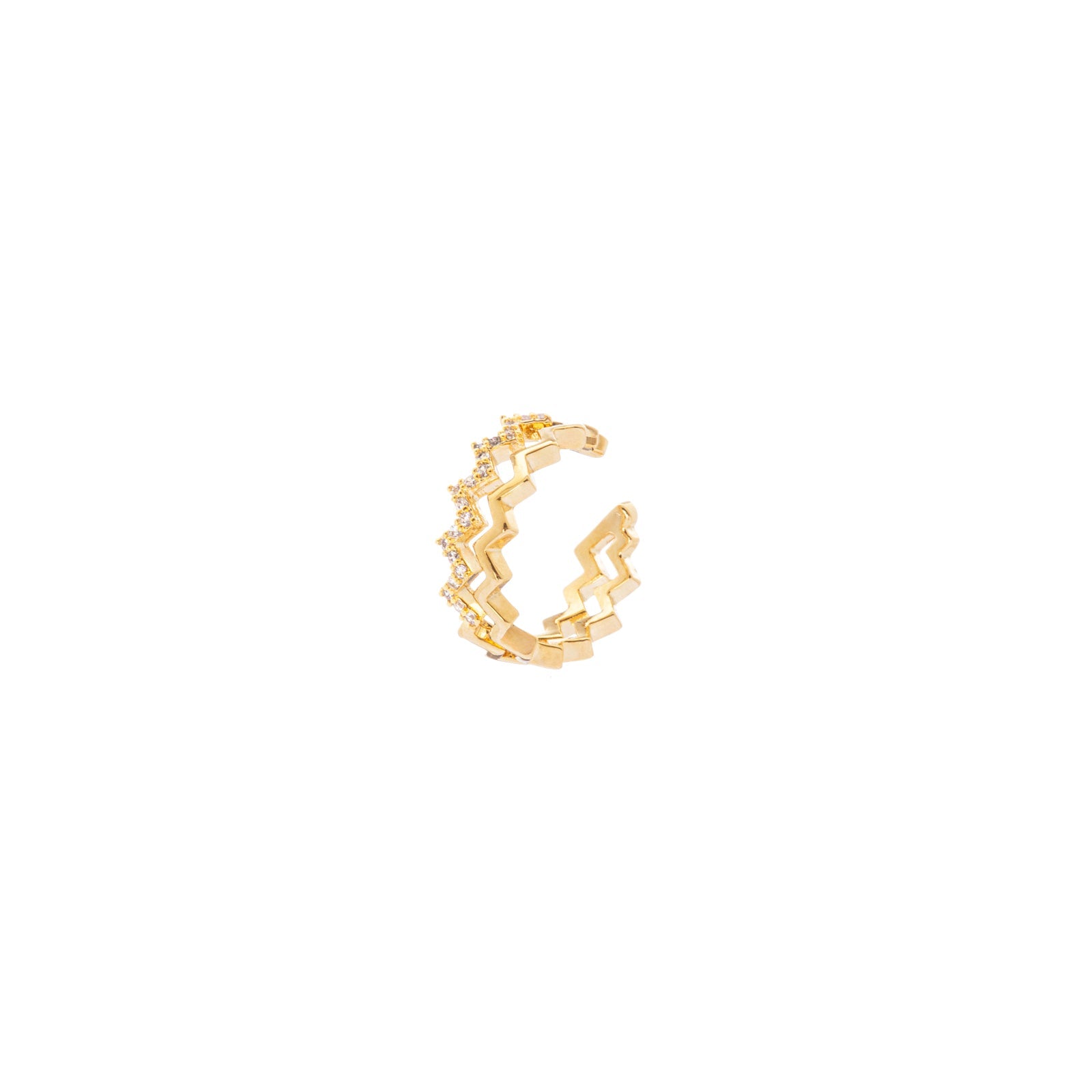 Orecchino Ear cuff  mini cerchio a due linee scalari Rania - Oro - Sodini Bijoux