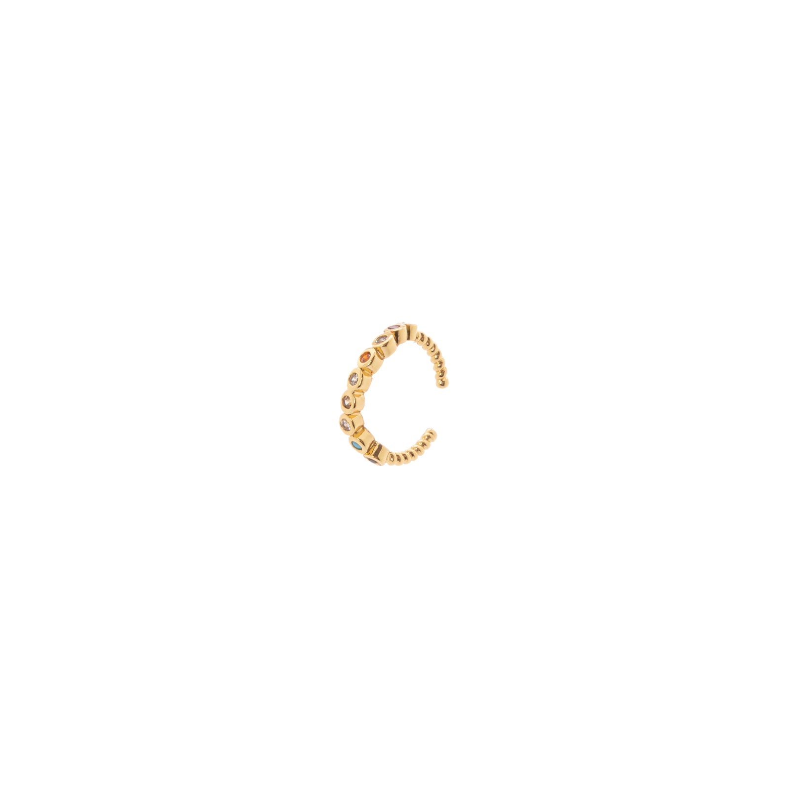 Orecchino Ear cuff mini cerchio segmentato Rania - Oro - Sodini Bijoux