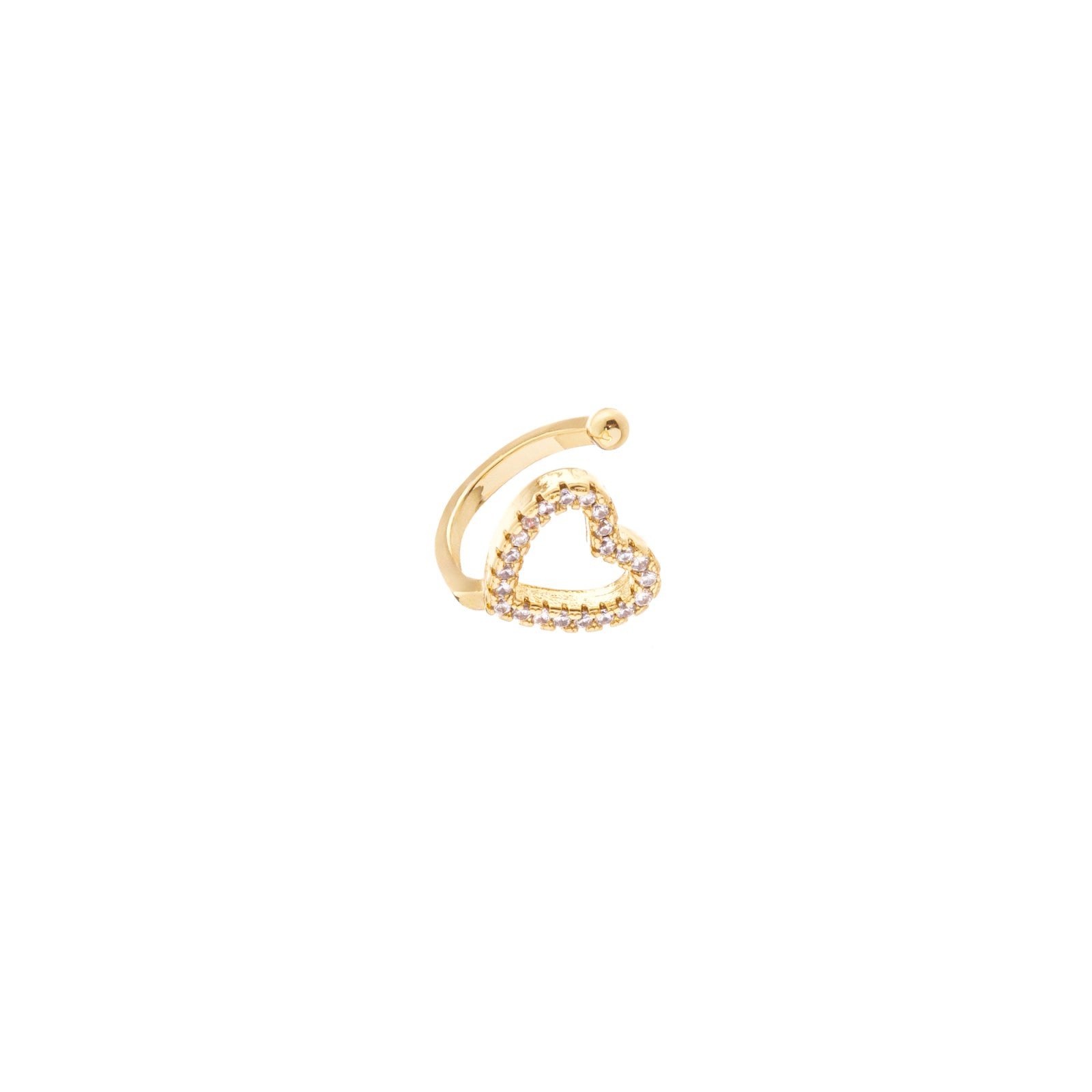 Small hoop earrings with hollow heart Rania - Gold - Sodini Bijoux