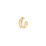 Small hoop earrings with double band Rania - Gold - Sodini Bijoux