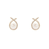 Cross thread earrings Rania - White - Sodini Bijoux