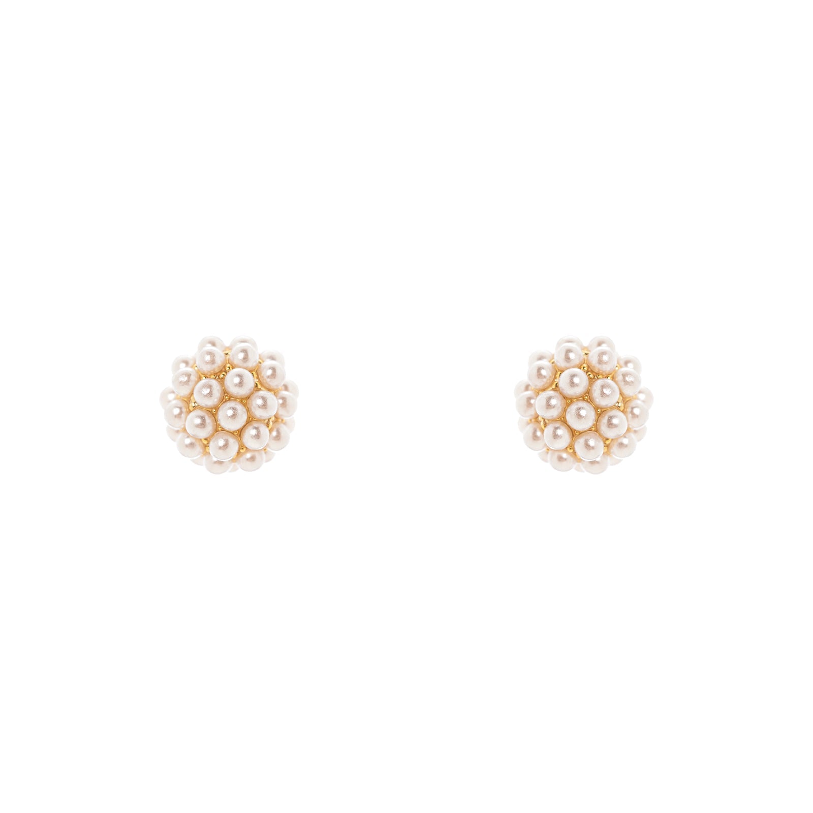 Little sphere of micro pearls earrings Rania - White - Sodini Bijoux