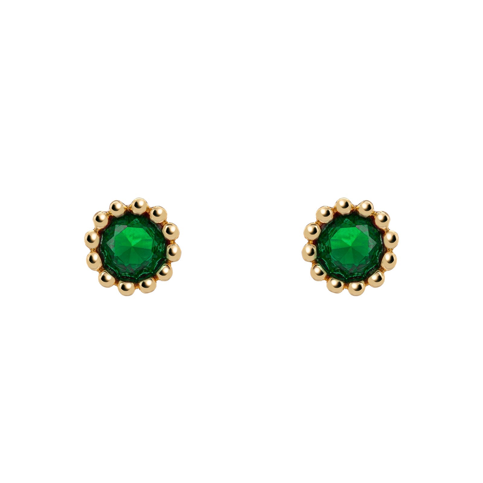 Mini Rania Bar Cylinder Earrings - Green - Sodini Bijoux