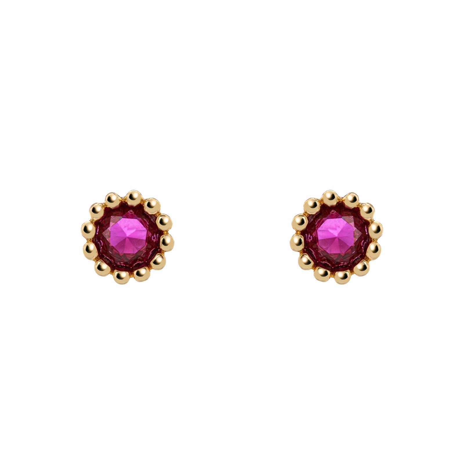 Mini Rania Bar Cylinder Earrings - Red - Sodini Bijoux