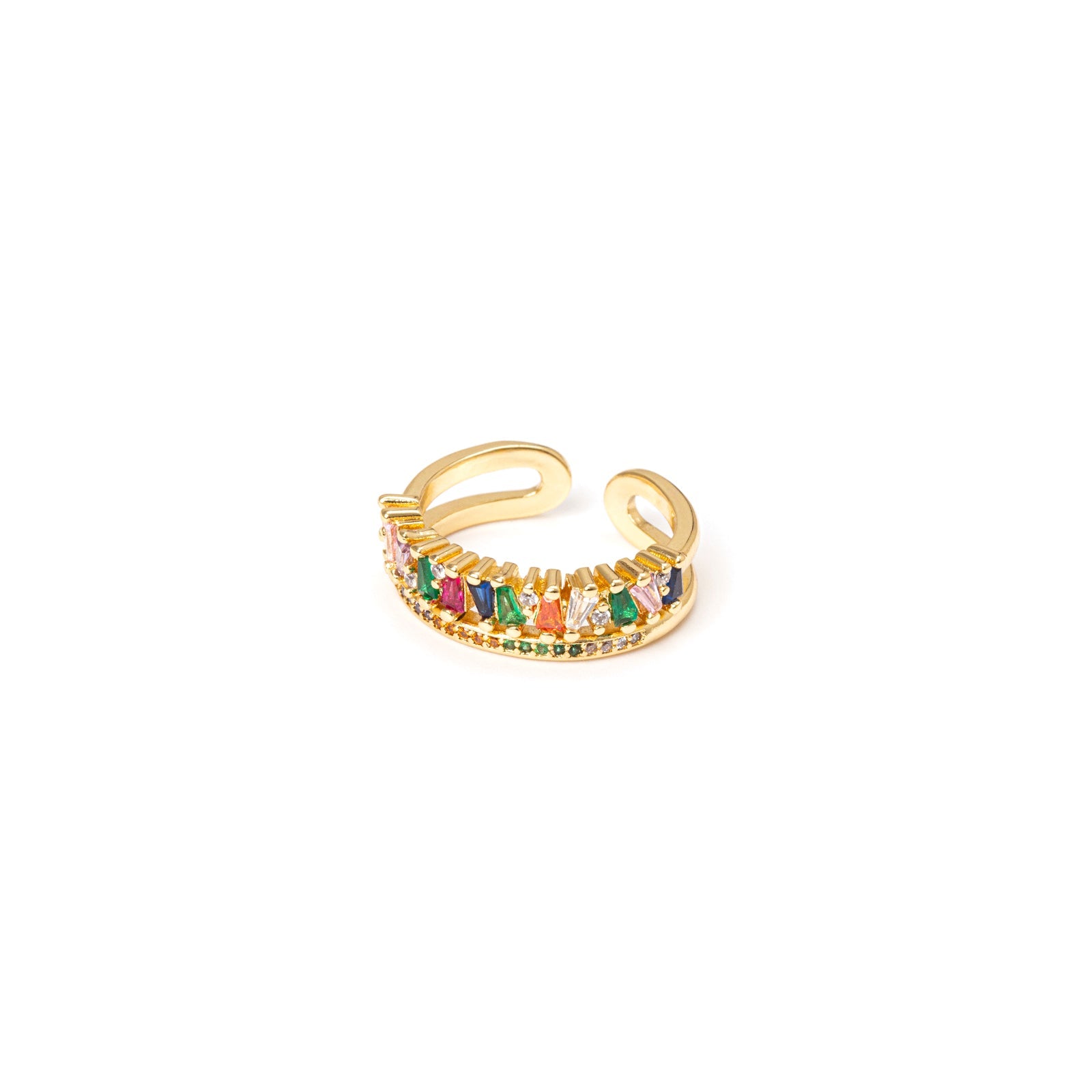 Ring with trapezoidal zirconias Rania - Multicoloured - Sodini Bijoux