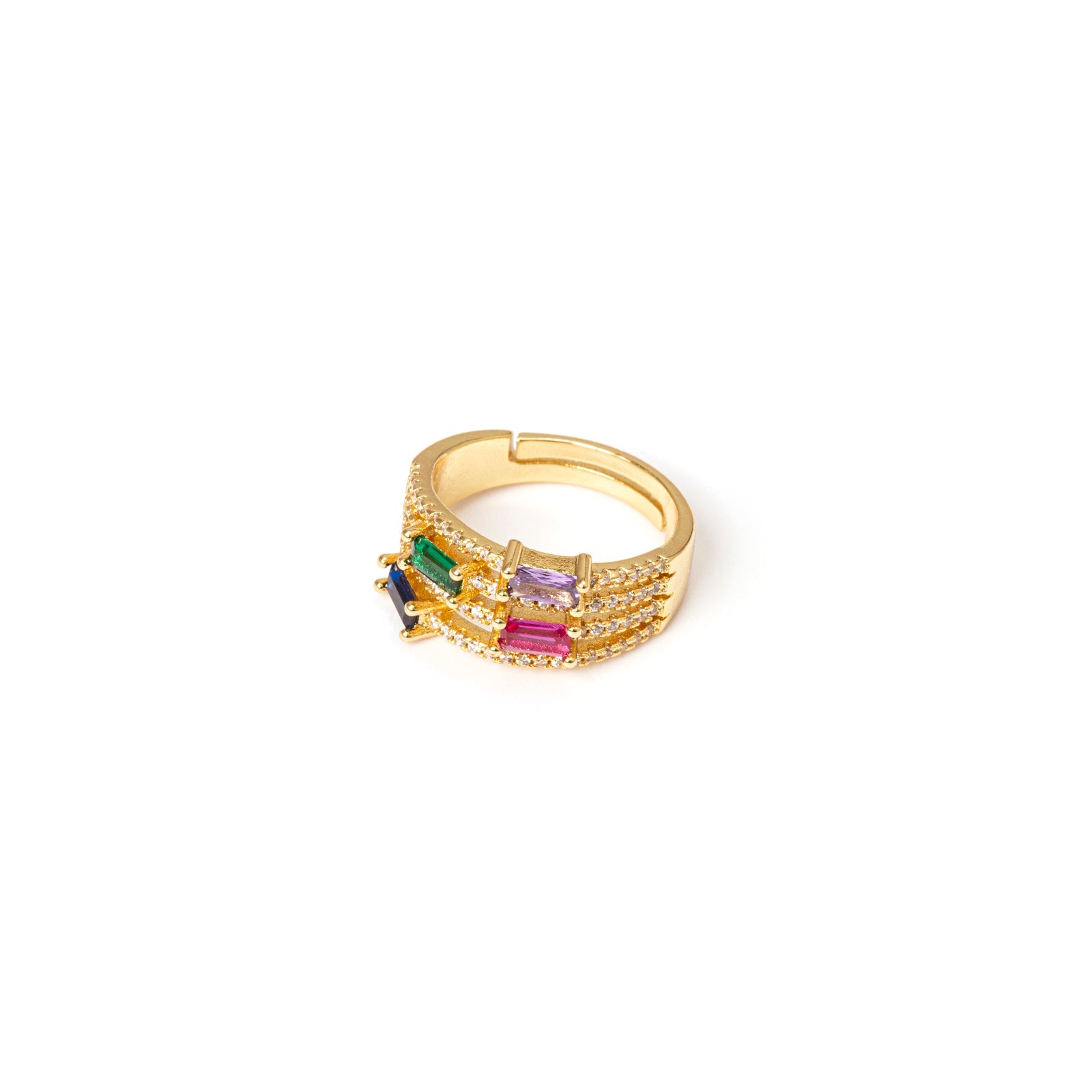 Four bands ring Rania - Multicoloured - Sodini Bijoux