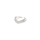 Ring with V shaped band Rania - Silver - Sodini Bijoux