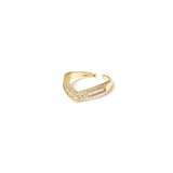 Ring with V shaped band Rania - Gold - Sodini Bijoux