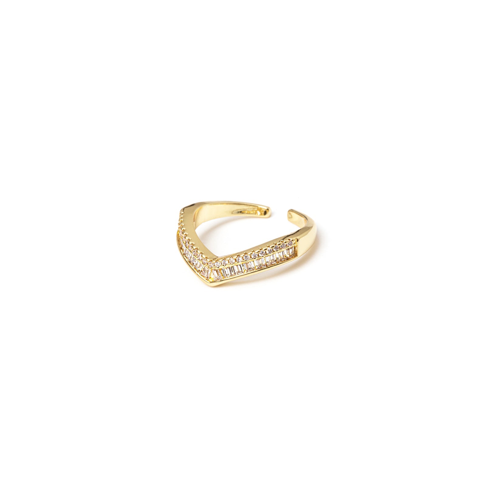 Ring with V shaped band Rania - Gold - Sodini Bijoux