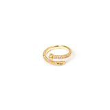 Ring with lean band and zirconias Rania - Gold - Sodini Bijoux