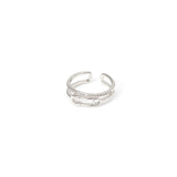 Rania Two-Band Thread Ring - Silver - Sodini Bijoux