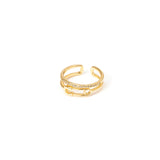 Ring with two threadlike bands Rania - Gold - Sodini Bijoux