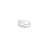 Ring with double thread and little heart Rania - Silver - Sodini Bijoux