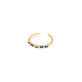 Ring double thread and geometrical zirconias Rania - Blue - Sodini Bijoux