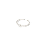 Ring with threadlike coiled band and zirconia Rania - Silver - Sodini Bijoux